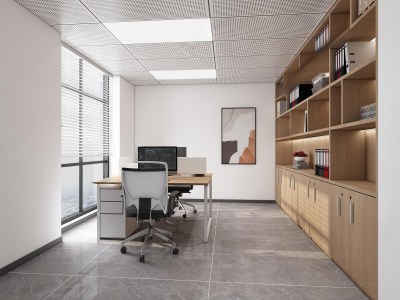 现代公共办公室3D模型下载